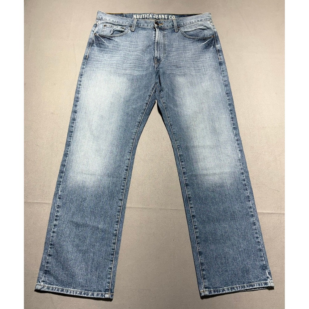 Nautica Jeans Co Mens Relaxed Fit Light Wash Denim Jeans 36x32 New With Tags